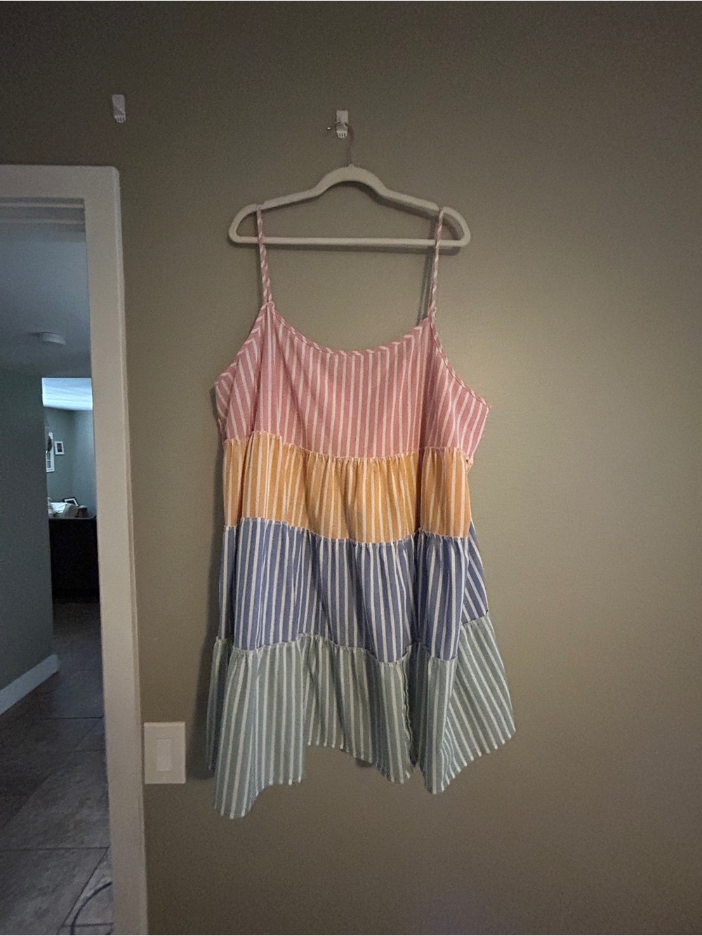 Multi-Color Tiered Striped Sundress